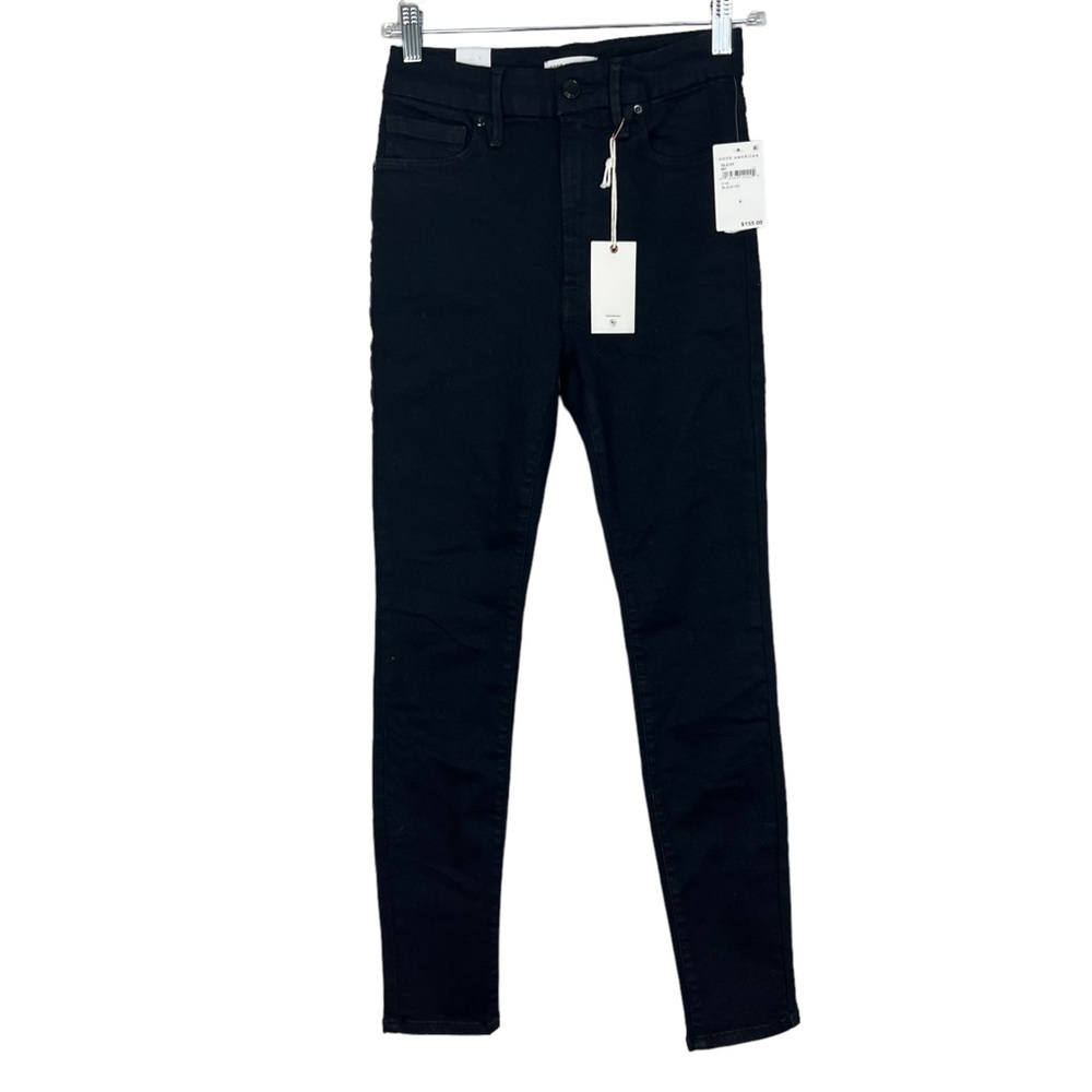 NWT Good American x Calik Denim Always Fits Good Legs Skinny Jeans Black size 6 - Picture 6 of 13